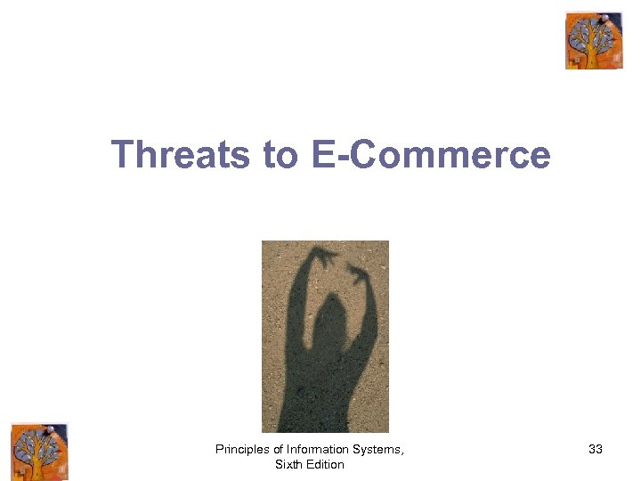 Threats to E-Commerce Principles of Information Systems, Sixth Edition 33 