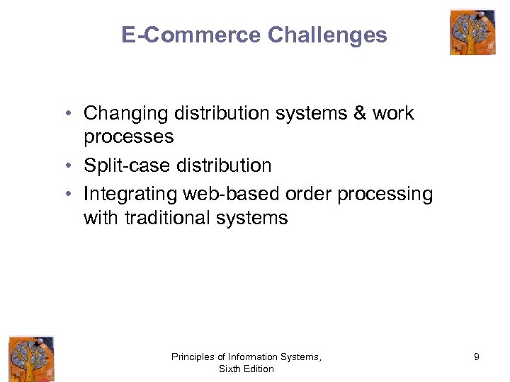 E-Commerce Challenges • Changing distribution systems & work processes • Split-case distribution • Integrating