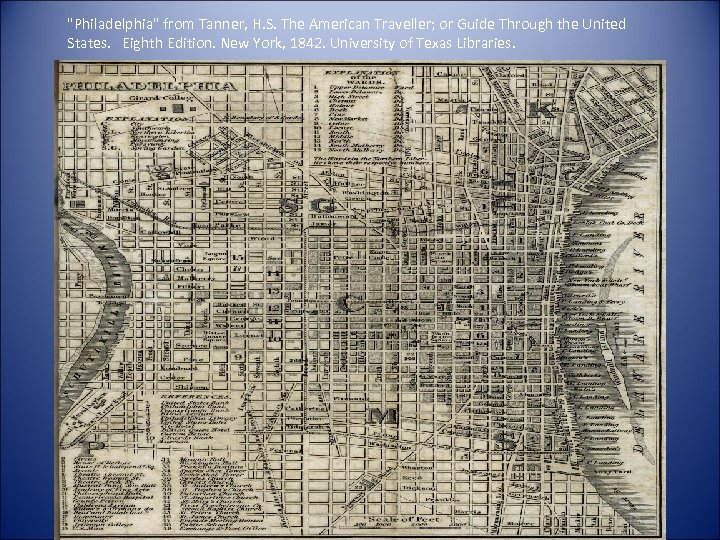 "Philadelphia" from Tanner, H. S. The American Traveller; or Guide Through the United States.