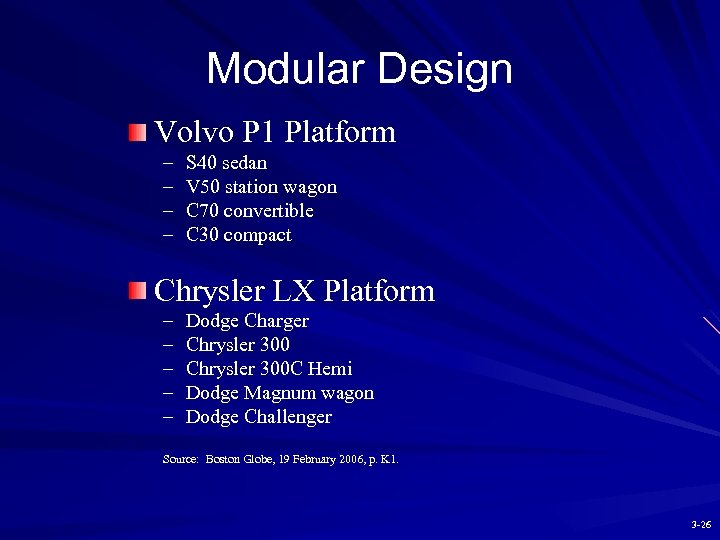 Modular Design Volvo P 1 Platform – – S 40 sedan V 50 station