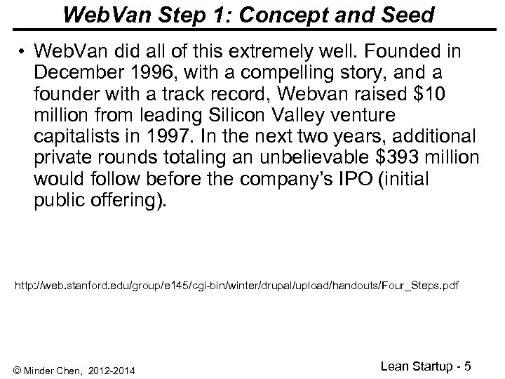 Web. Van Step 1: Concept and Seed • Web. Van did all of this