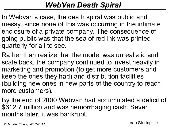 Web. Van Death Spiral In Webvan’s case, the death spiral was public and messy,