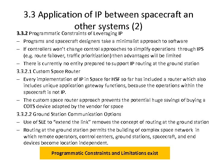 3. 3 Application of IP between spacecraft an other systems (2) 3. 3. 2
