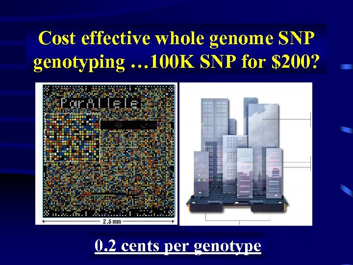 Cost effective whole genome SNP genotyping … 100 K SNP for $200? 0. 2