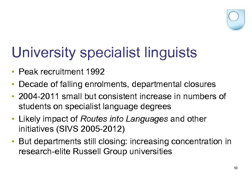 A strategic contextual overview of university modern languages