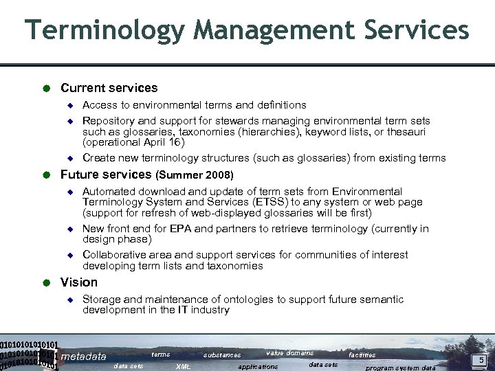 Terminology Management Services Å Current services ¿ ¿ ¿ Å Future services (Summer 2008)