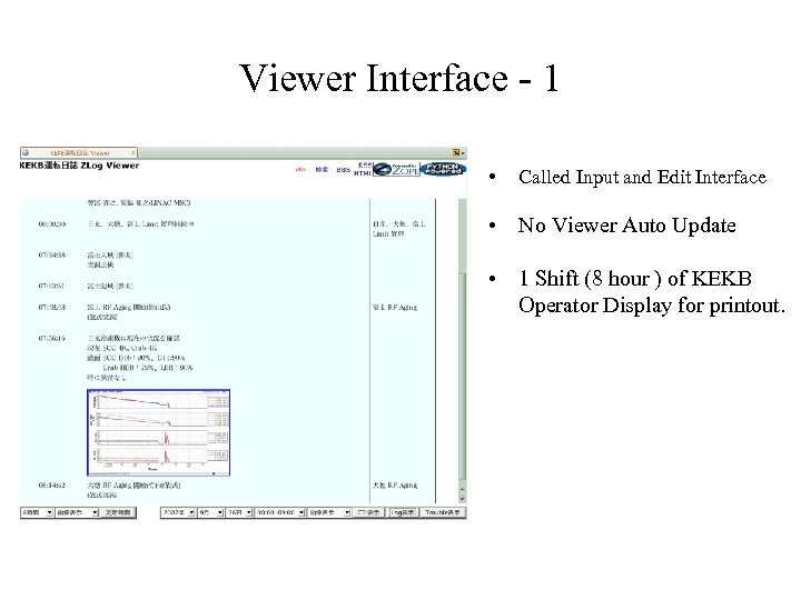 Viewer Interface - 1 • Called Input and Edit Interface • No Viewer Auto