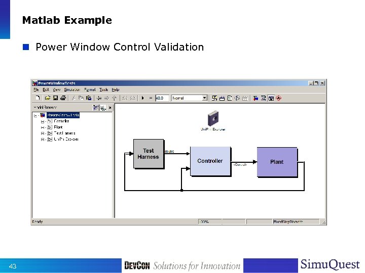 Matlab Example n Power Window Control Validation 43 