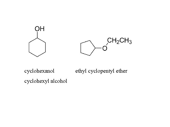 cyclohexanol cyclohexyl alcohol ethyl cyclopentyl ether 