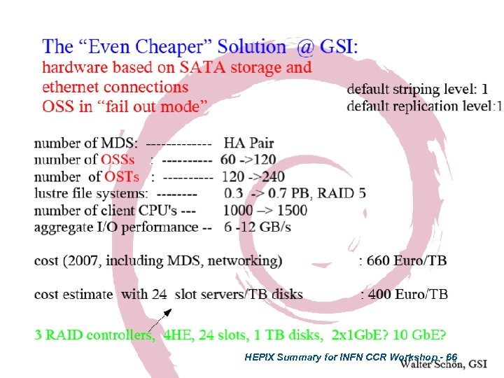 HEPIX Summary for INFN CCR Workshop - 66 