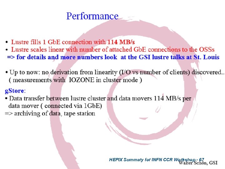 HEPIX Summary for INFN CCR Workshop - 67 