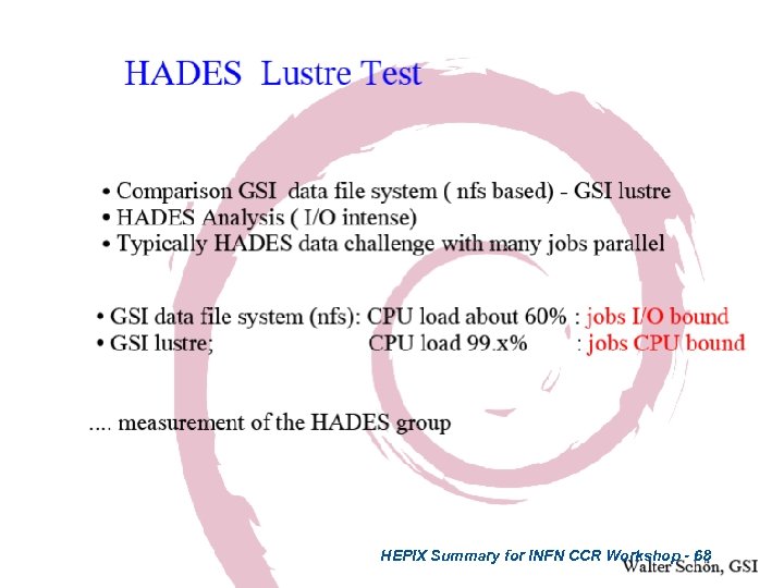 HEPIX Summary for INFN CCR Workshop - 68 