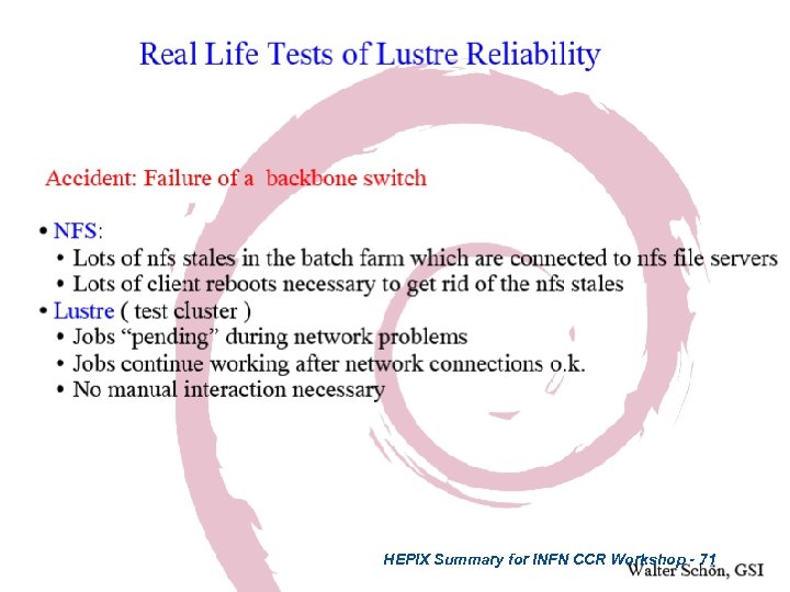 HEPIX Summary for INFN CCR Workshop - 71 