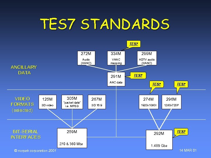 TES 7 STANDARDS TES 7 272 M 299 M Audio (HANC) ANCILLARY DATA 334