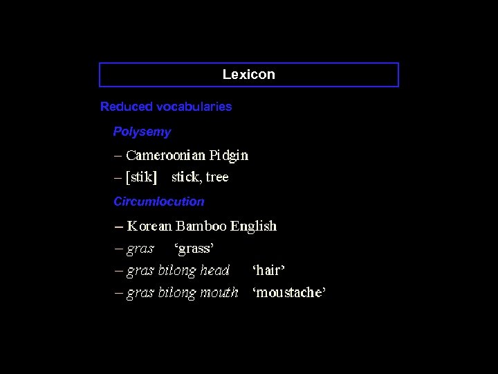 Lexicon Reduced vocabularies Polysemy Circumlocution 