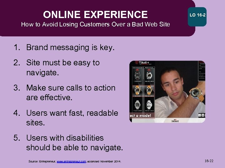 ONLINE EXPERIENCE LO 16 -2 How to Avoid Losing Customers Over a Bad Web