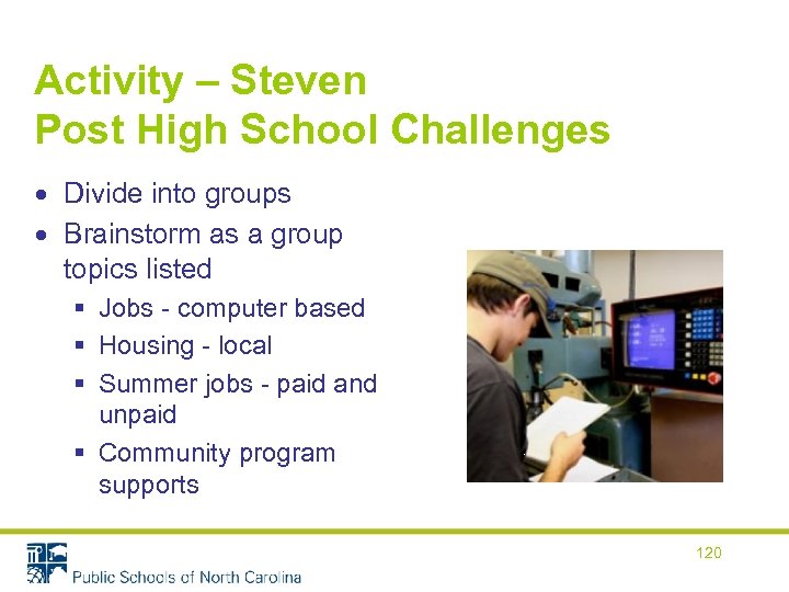 Activity – Steven Post High School Challenges Divide into groups Brainstorm as a group