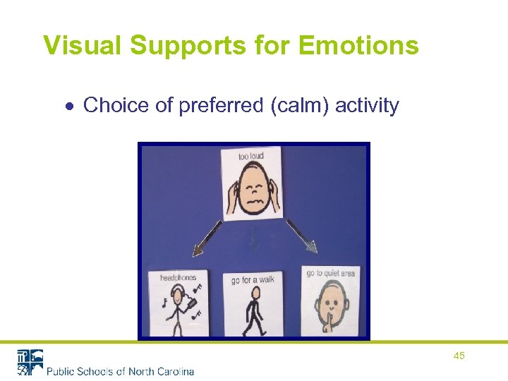 Visual Supports for Emotions Choice of preferred (calm) activity 45 