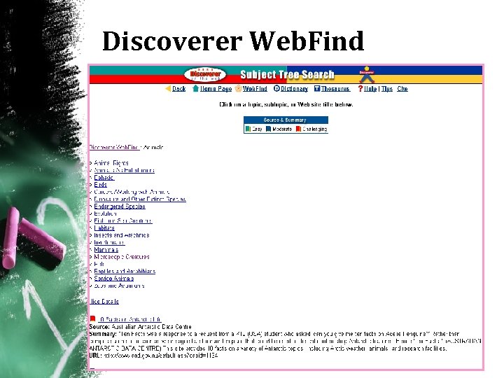 Discoverer Web. Find 