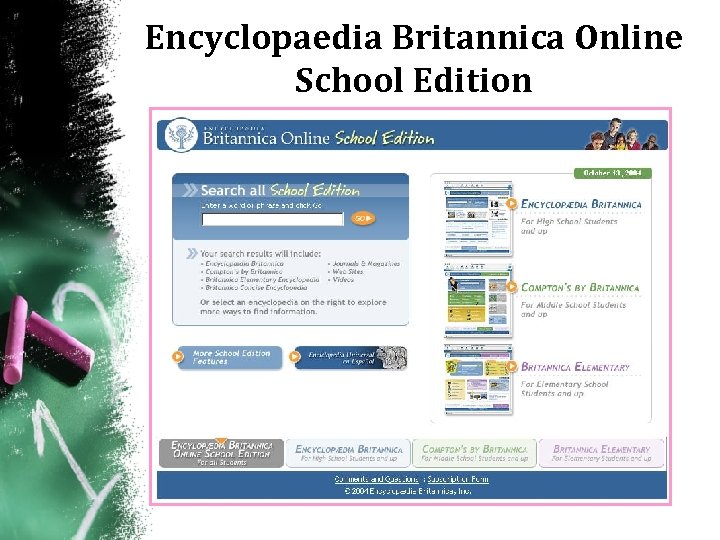 Encyclopaedia Britannica Online School Edition 