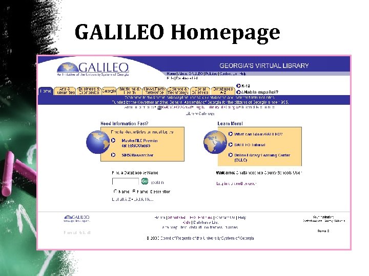 GALILEO Homepage 