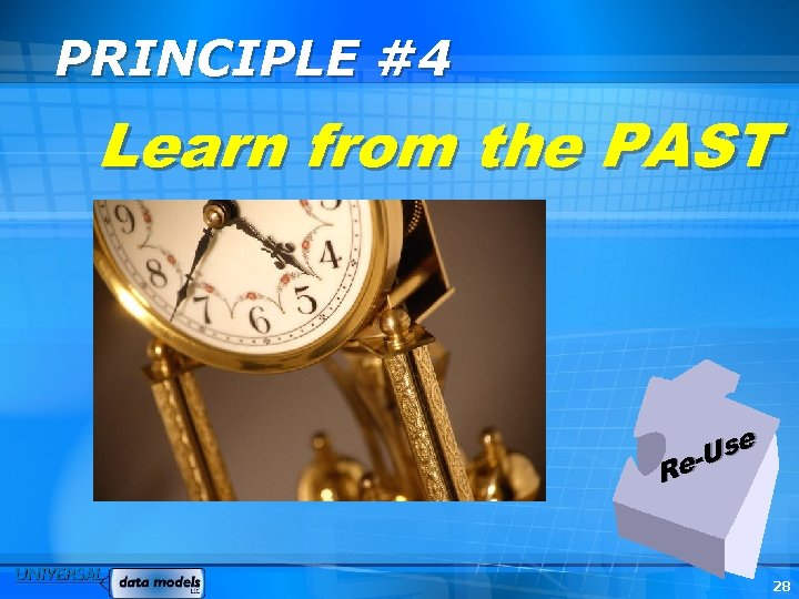 PRINCIPLE #4 Learn from the PAST e Us Re 28 