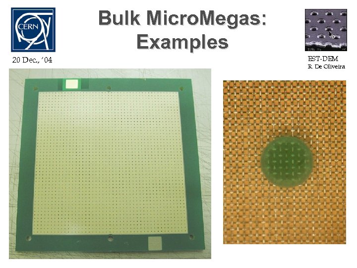 Bulk Micro. Megas: Examples 20 Dec. , ‘ 04 EST-DEM R. De Oliveira 