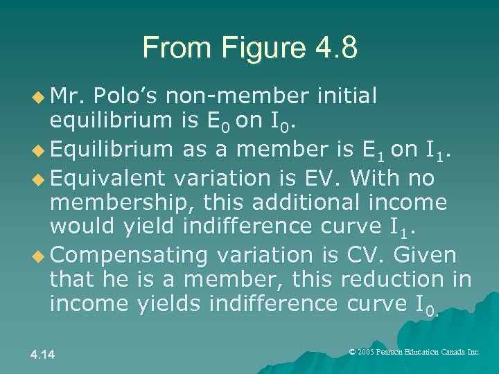 From Figure 4. 8 u Mr. Polo’s non-member initial equilibrium is E 0 on