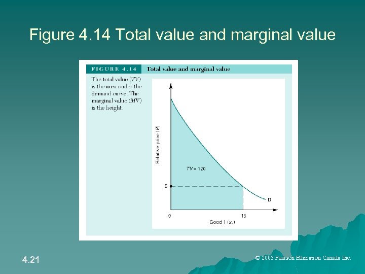 Figure 4. 14 Total value and marginal value 4. 21 © 2005 Pearson Education