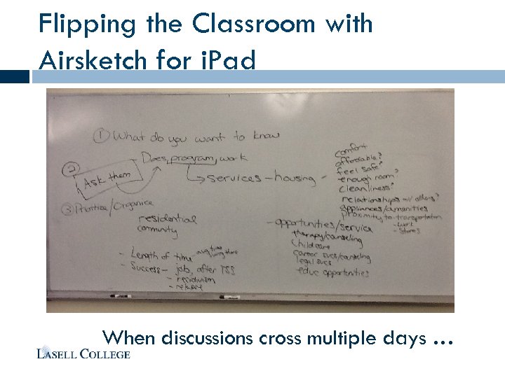 Flipping the Classroom with Airsketch for i. Pad When discussions cross multiple days …