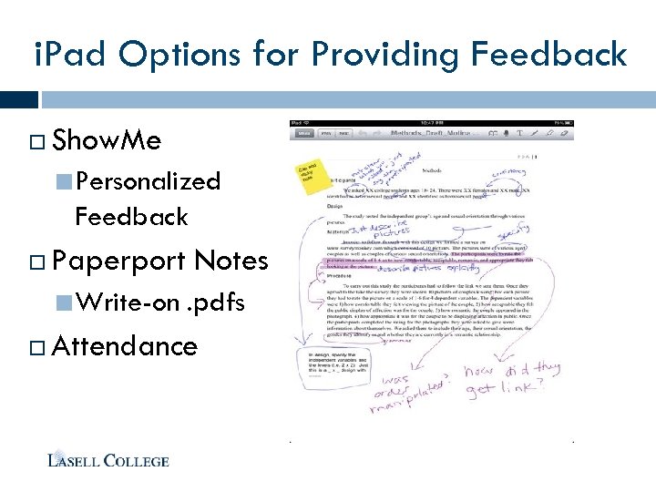 i. Pad Options for Providing Feedback Show. Me Personalized Feedback Paperport Notes Write-on .