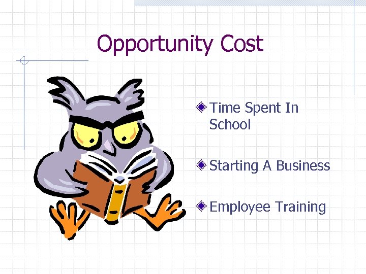 Opportunity Cost Time Spent In School Starting A Business Employee Training 