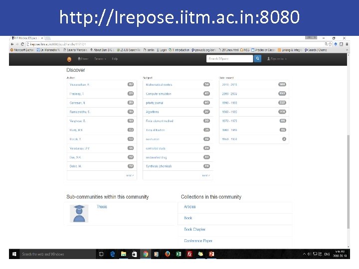 http: //Irepose. iitm. ac. in: 8080 