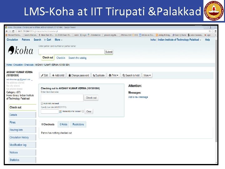LMS-Koha at IIT Tirupati &Palakkad 