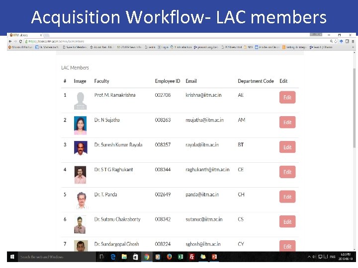 Acquisition Workflow- LAC members 