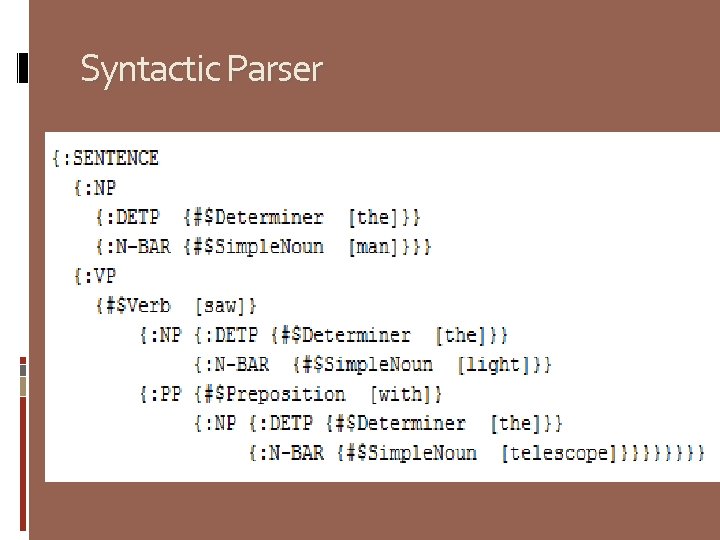 Syntactic Parser 
