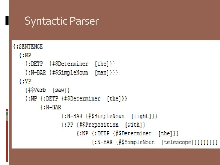 Syntactic Parser 