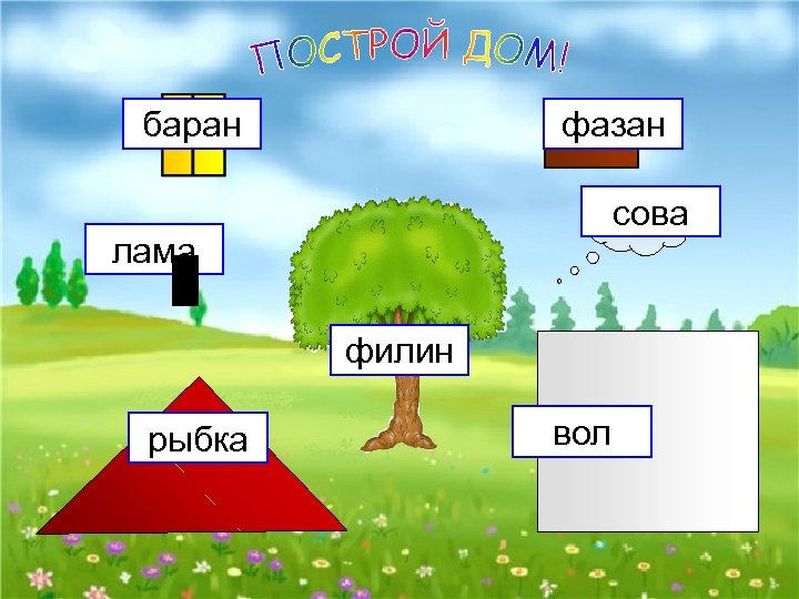 баран фазан сова лама филин рыбка вол 