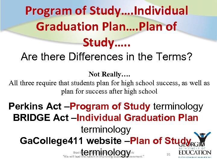 Program of Study…. Individual Graduation Plan…. Plan of Study…. . Are there Differences in