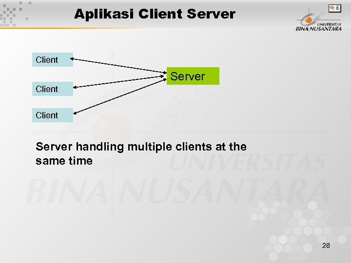 Aplikasi Client Server handling multiple clients at the same time 28 