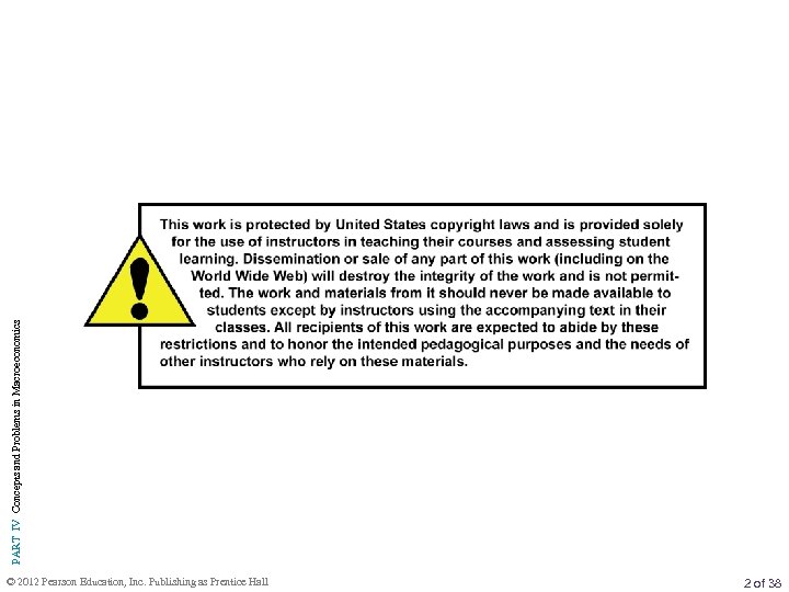 PART IV Concepts and Problems in Macroeconomics © 2012 Pearson Education, Inc. Publishing as