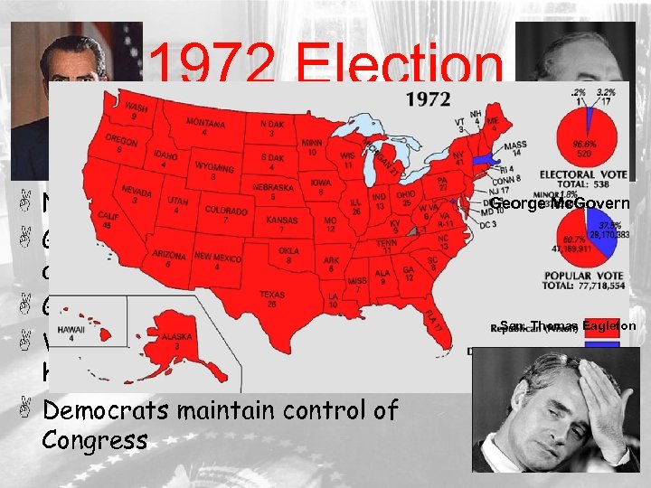 1972 Election George Mc. Govern Nixon ran on success of detante George Mc. Govern