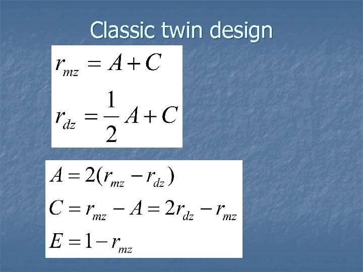 Classic twin design 