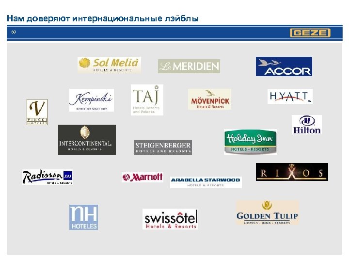 Нам доверяют интернациональные лэйблы 63 