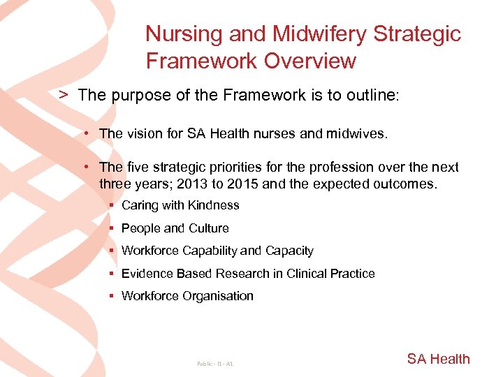 Nursing and Midwifery Strategic Framework Overview > The purpose of the Framework is to