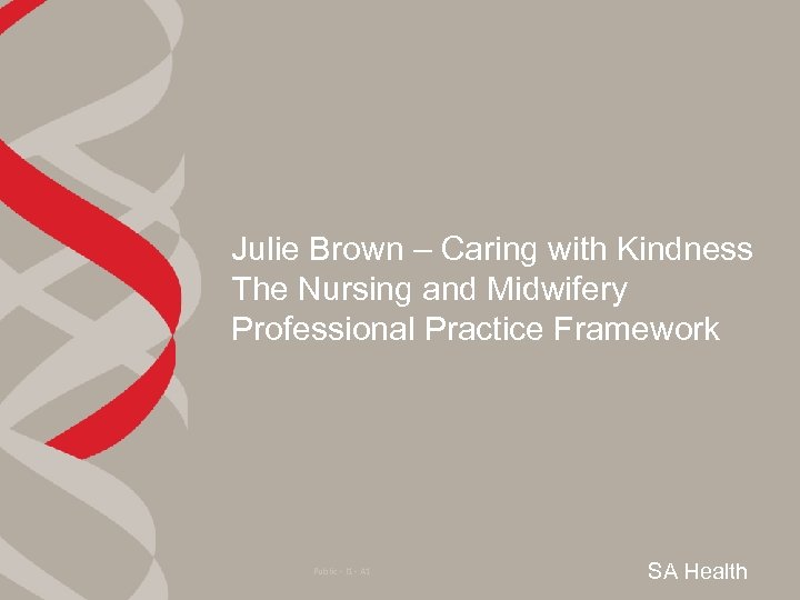 Julie Brown – Caring with Kindness The Nursing and Midwifery Professional Practice Framework Public