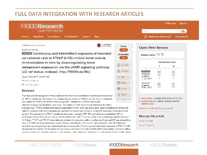 FULL DATA INTEGRATION WITH RESEARCH ARTICLES 