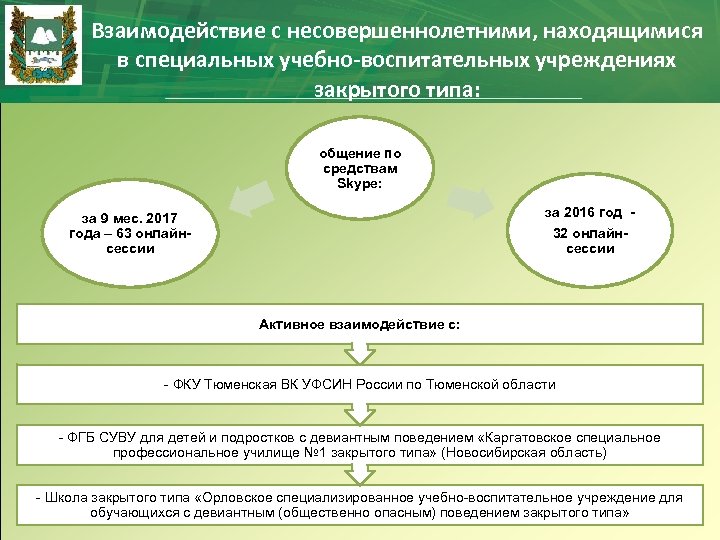 Взаимодействие с несовершеннолетними, находящимися в специальных учебно-воспитательных учреждениях закрытого типа: общение по средствам Skype: