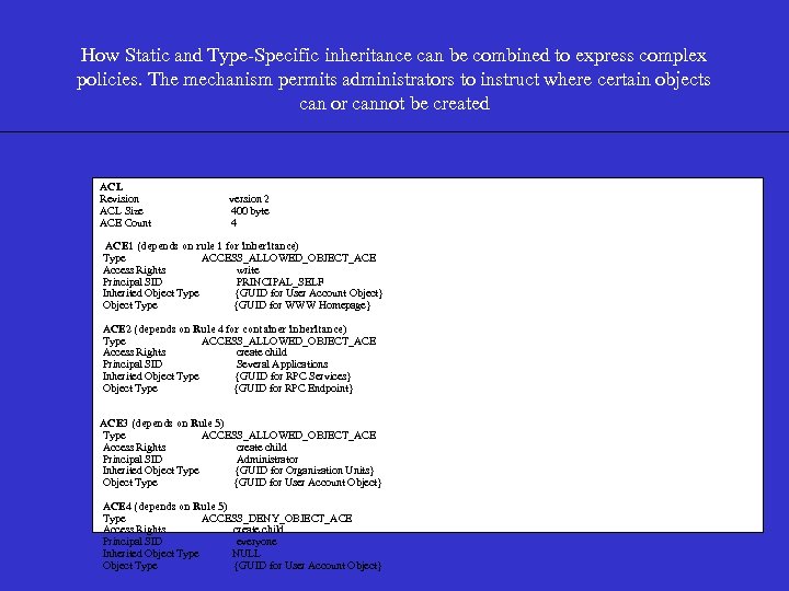 How Static and Type-Specific inheritance can be combined to express complex policies. The mechanism