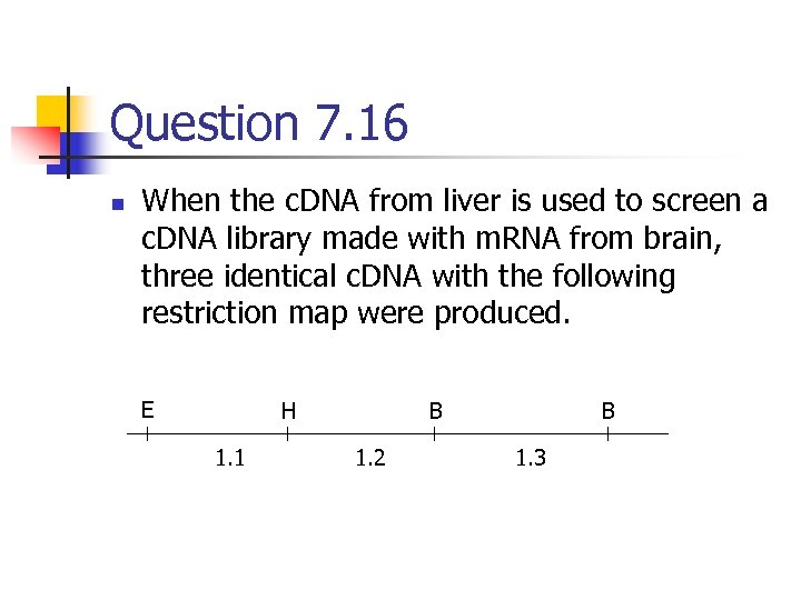 Question 7. 16 n When the c. DNA from liver is used to screen